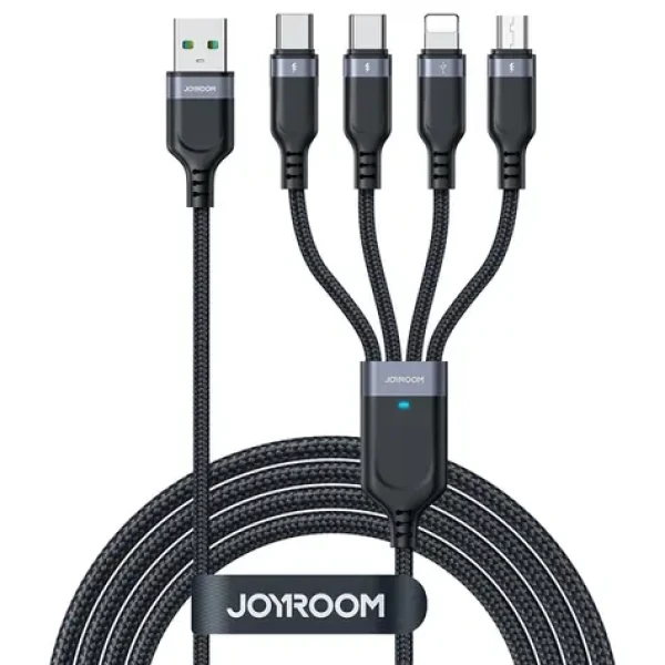 Joyroom Multi-Use Series S-A18 4in1 kabel USB-A - USB-C / USB-C / Lightning / micro-USB 1.2m černá (6956116709006)