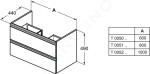 IDEAL STANDARD - Tesi Umyvadlová skříňka, 800x440x490 mm, lesklá bílá T0051OV