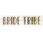 Lemovací pruženka - bílá - "bride tribe" - 15 mm - 5 m