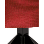 Židle jídelní, červená látka, otočný mechanismus 180°, černý kov