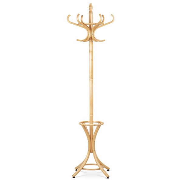 Věšák dřevěný stojanový, masiv topol a bříza, přírodní odstín, výška 185 cm