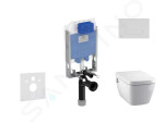 IDEAL STANDARD - ProSys Set předstěnové instalace, sprchovací toalety a sedátka TECEone, tlačítka Oleas M1, Rimless, SoftClose, chrom mat ProSys80M SP131