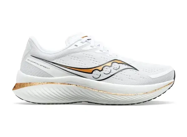 Saucony Endorphin Speed 3 pánská běžecká obuv White/Gold vel. UK 7.5 / EU 42