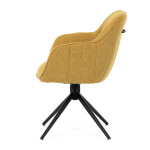 Židle jídelní a konferenční, žlutá látka, černé kovové nohy, otočný mechanismus