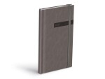 Diář 2026 T806 PU s gumkou gray 90x170mm