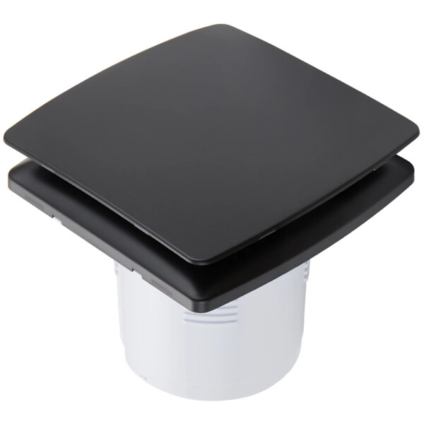 CERANO - Koupelnový axiální hranatý ventilátor - 12W, potrubí 100mm - černá matná CER-605701