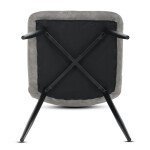 Židle jídelní, šedá látka cowboy, nohy černý kov