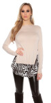 Trendy Kouclafineknitted svetr Animalprint Einheitsgroesse