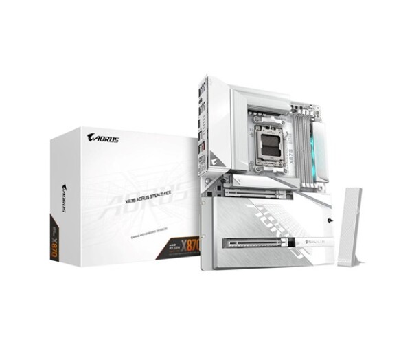 GIGABYTE MB Sc AM5 X870 AORUS STEALTH ICE, AMD X870, 4xDDR5, 1xHDMI, 2xUSB4, WiFi EDF_1706195