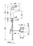 DURAVIT - DuraStyle Basic Umyvadlová baterie s výpustí, MinusFlow, chrom N11022001010