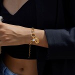 ELENYS Relic Chain – pozlacený náramek 18K žluté zlato Délka náramku: 18+5 cm / max. 23 cm