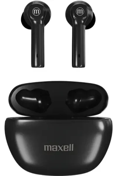 Maxell EB-BTDY+ DYNAMIC+ černá / Sluchátka / TWS / Bluetooth 5.3 / Dobíjecí pouzdro USB-C / Výdrž 4 h (MAXELL DYNAMIC+ BLACK)