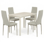 Jídelní set s 4 židlemi, 110x70x75cm travertin, ASE-1039 CRM2
