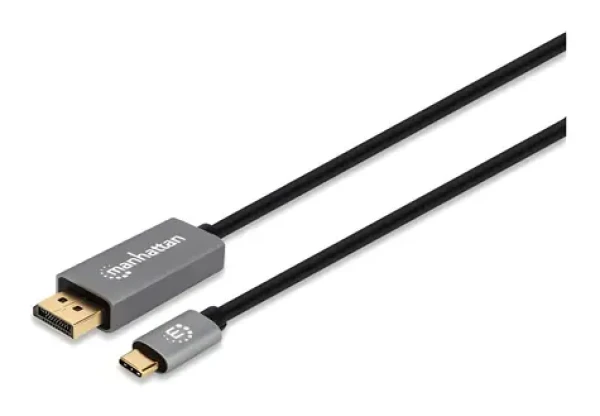 Manhattan / Redukce / USB-C na DisplayPort 1.4 / 3 m / max. 7680 x 4320 px / černá, stříbrná (354851)