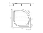 Lansanit Sprchová vanička EX 900x900 mm, bez nožiček, sifon vlevo LANEX90KL