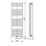 AQUALINE - TONDI otopné těleso rovné 600x1330 středové připojení, černá mat DT486T