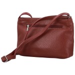 Módní dámská kožená crossbody kabelka Ofelie, tmavě červená