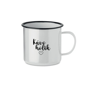 KÁVOHOLIK - bílý plecháček 350 ml