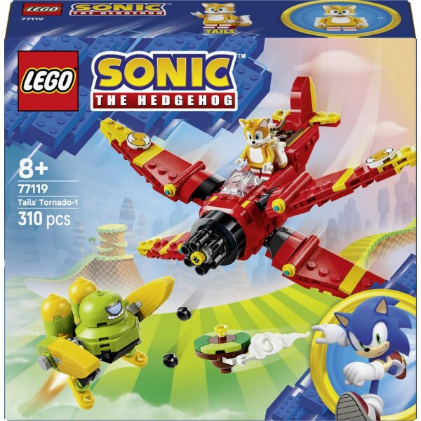 77119 LEGO® Sonic the Hedgehog Tails Tornado-1; stavebnice s hračkářem; sběratelské předměty z videoher; dárek pro děti od 8 let