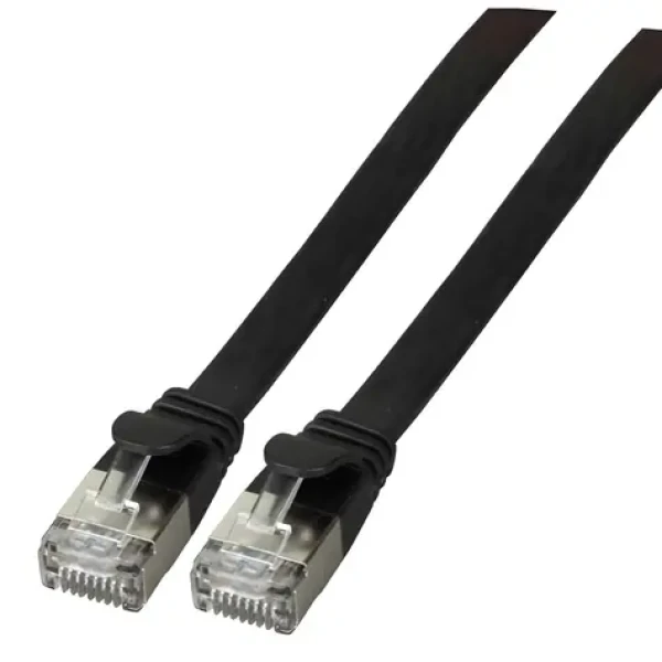 EFB RJ45 plochý patch kabel Cat6a černá / Patch kabel / U/FTP / 5 m / 10Gbit/s (K5545SW.5)