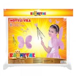 Ptakoviny.cz Křídla motýl růžová + čelenka + hůlka