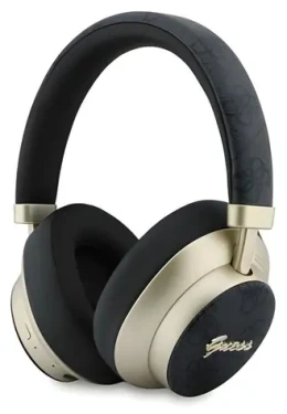 Guess PU 4G Gold Script Metal Logo černá / Sluchátka / Bezdrátová TWS / ENC potlačení hluku (57983130954)