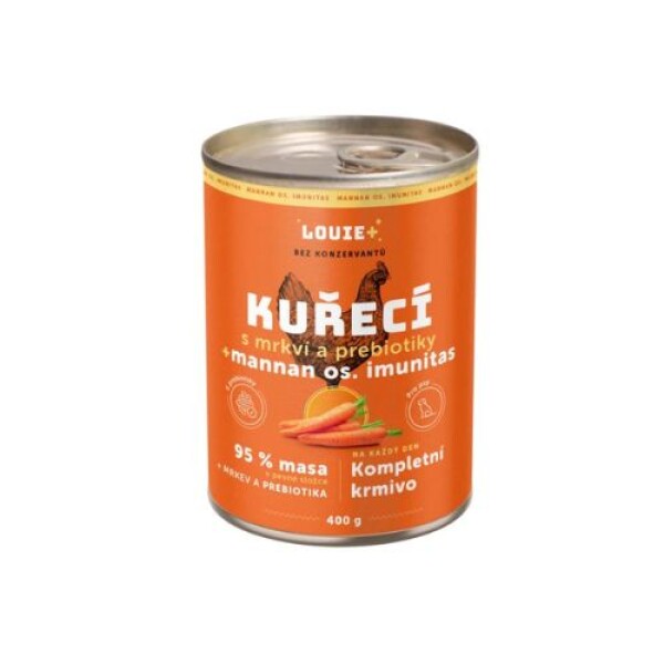 Louie konzerva Kuřecí s mrkví a prebiotiky 400g
