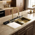 REA - Multifunkční ocelový dřez 10 v 1 Alonzo Brush Gold ZLE-06419