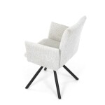 Židle jídelní, krémová látka, černý kov, otočný mechanismus 90°/90° (L/P) - funkce reset