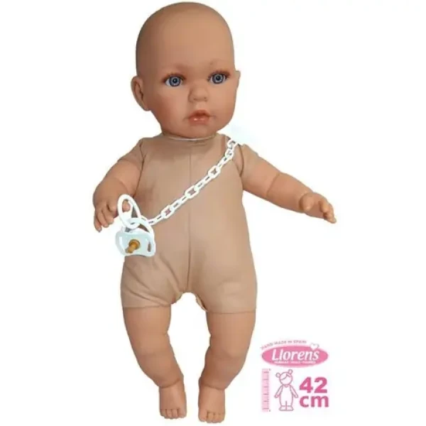 Llorens 424P BABY ENZO JULIA - realistická panenka miminko se zvuky a měkkým látkovým tělem - 42 cm