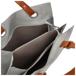 Módní dámská koženková kabelka na rameno Paytona, světle šedá