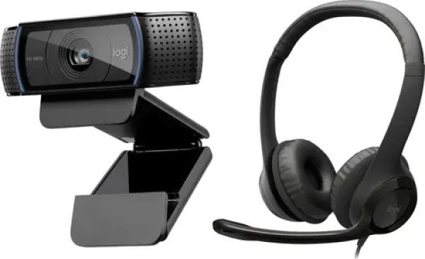Logitech C920 HD Pro + H390 / Webkamera se sluchátky / USB