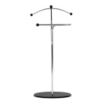 Němý sluha, výška 110 cm, masiv kaučukovník, černé moření, kov chrom
