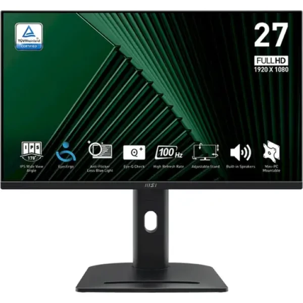 27" MSI PRO MP275PG černá / IPS / FHD / 16:9 / 4ms / 1000:1 / 300cd-m2 / HDMI+DP+VGA / VESA (PRO MP275PG)