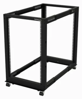 StarTech Otevřený rack 18U mobilní / Otevřený rozvaděč / 19" / 4-sloupkový / nastavitelná hloubka 22-40" / pojízdný (4POSTRACK18U)