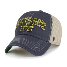 47 Brand Pánská kšiltovka Michigan Wolverines NCAA Vintage Tuscaloosa Clean Up Trucker