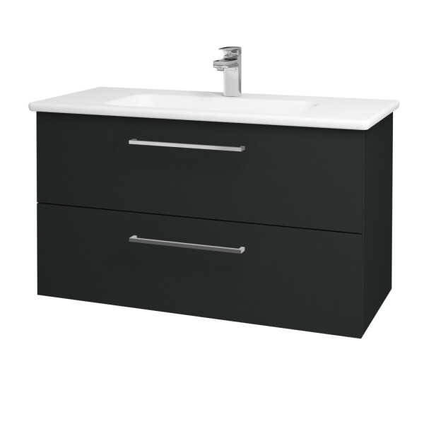 Dřevojas - Umyvadlová skříňka GIO SZZ2 100 - L03 Antracit vysoký lesk / Úchytka T04 / L03 Antracit vysoký lesk 130824E