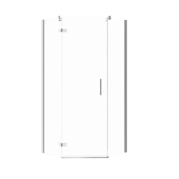 CERSANIT - Pětiúhelný sprchový kout JOTA 90x90x195, LEVÝ, průhledné sklo S160-014