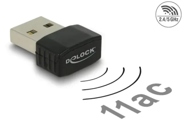 DeLock USB 2.0 WiFi adaptér 433 + 150 Mbps černá (12461)