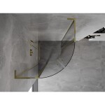 MEXEN/S - Mist L sprchový kout čtvrtkruh, křídlové 90 x 90, transparent, zlato 8A32L-090-090-50-00