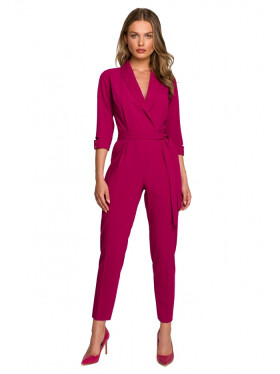 S316 Overal se šálovým límcem - švestka EU XXL