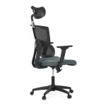 Kancelářská židle, potah šedá látka a černá síťovina MESH, houpací mech.