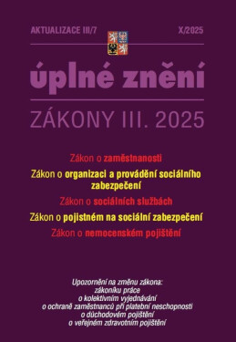 Aktualizace III/7 2025 Zákon o zaměstnanosti