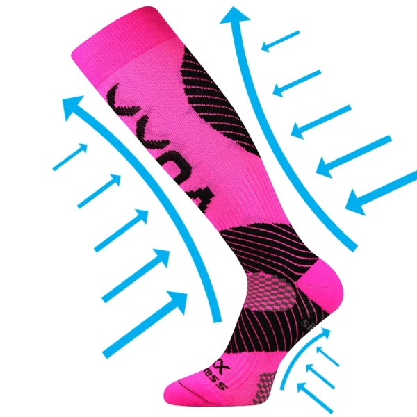 VOXX Podkolenky kompresní PROTECT s ionty stříbra NEON RŮŽOVÉ 39-42 111977