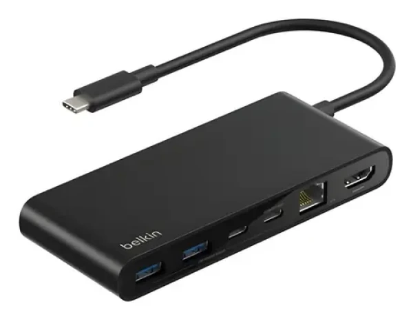 Belkin CONNECT USB-C Hub černá / Hub / 8v1 / 2x USB-C (INC024HQBK)