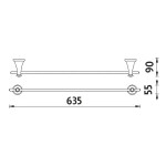 Nimco Lada chrom držák na ručníky 64 cm LA 19061-26 LA 19061-26