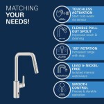 GROHE - QuickFix Start Elektronická dřezová baterie s výsuvnou sprškou, bateriové napájení, supersteel 101243DC00