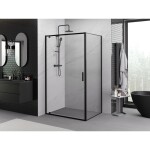 MEXEN/S - Exo sprchový kout dveře křídlové 85 x 90, transparent, černá 8181-085-090-70-00