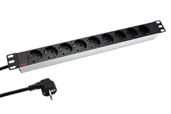 Roline 19" napájecí panel bílý/černý / Napájecí panel / 1U / 9x zásuvka DE / 1,8 m kabel (19.07.1620)