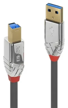 Lindy šedá / USB kabel / USB 3.0 Typ A - Typ B / 5 Gbit/s / 1 m (36661)